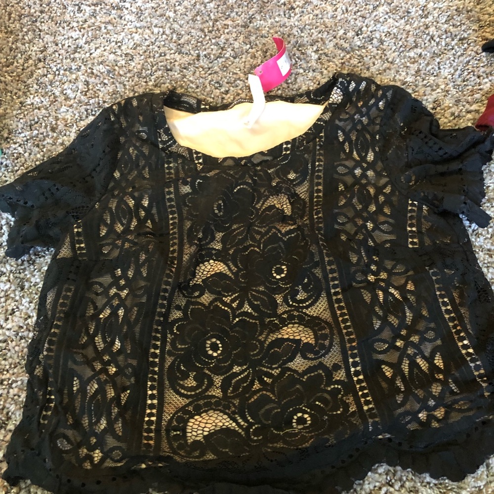 Black lace tops